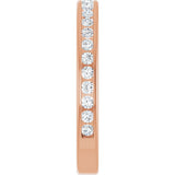 14K Gold Round Natural Diamond Channel-Set Anniversary Band – 1.5 mm Stones - Rose Gold - view 4
