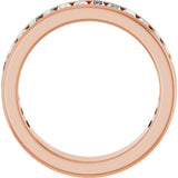 14K Gold Straight Baguette Natural Diamond Channel-Set Anniversary Band – 3x1.5 mm Stones - Rose Gold - view 2