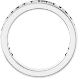 14K Gold Straight Baguette Lab-Grown Diamond Channel-Set Anniversary Band – 3x1.5 mm Stones - White Gold - view 2