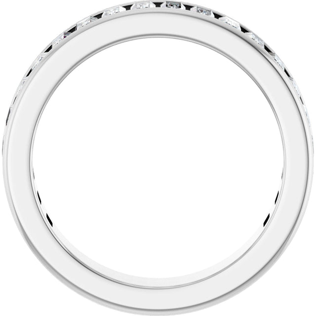14K Gold Straight Baguette Lab-Grown Diamond Channel-Set Anniversary Band – 3x1.5 mm Stones - White Gold - view 2