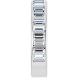 14K Gold Straight Baguette Natural Diamond Channel-Set Anniversary Band – 3x1.5 mm Stones - White Gold - view 4