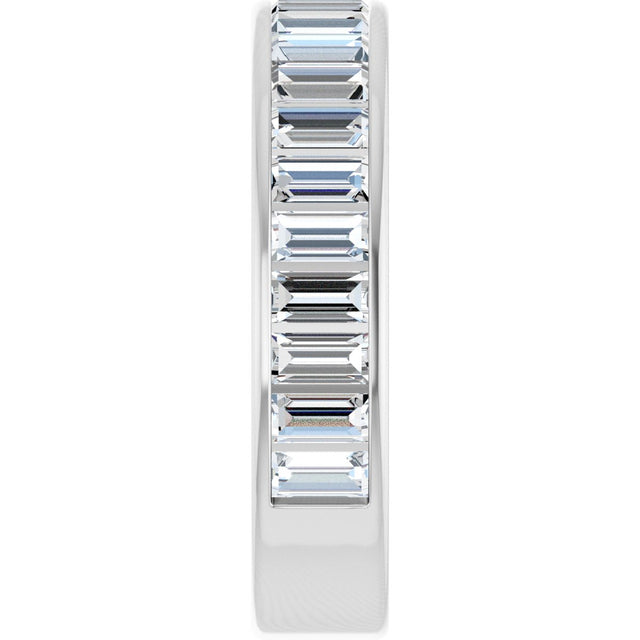 14K Gold Straight Baguette Lab-Grown Diamond Channel-Set Anniversary Band – 3x1.5 mm Stones - White Gold - view 4