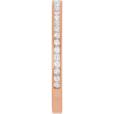 14K Gold Round Natural Diamond Channel-Set Anniversary Band – 1.7 mm Stones - Rose Gold - view 4