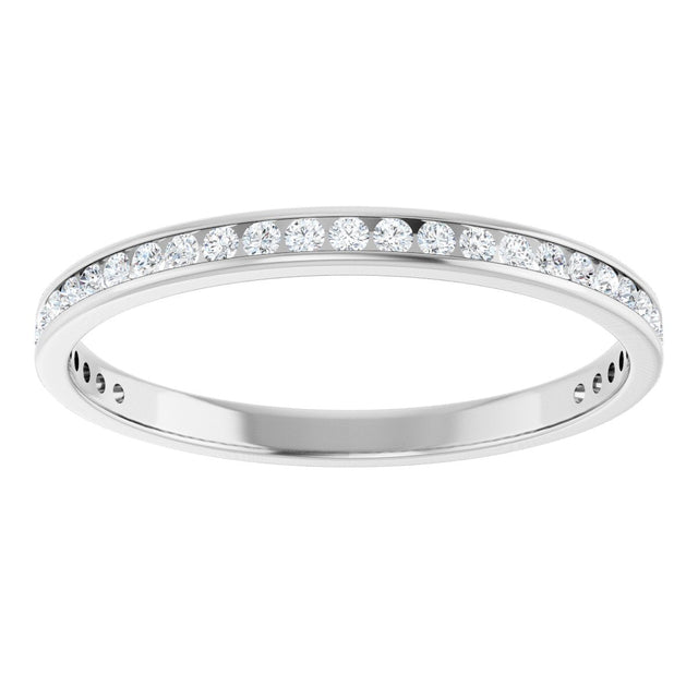 14K Gold Round Lab-Grown Diamond Channel-Set Anniversary Band – 1.7 mm Stones - White Gold - view 3
