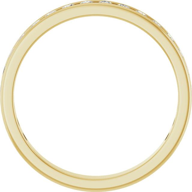 10K Gold Round Natural Diamond Channel-Set Anniversary Band – 5/8 CTW - Yellow Gold - view 2