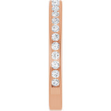 14K Gold Round Natural Diamond Channel-Set Anniversary Band – 1.7 mm Stones - Rose Gold - view 4