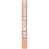 14K Gold Round Natural Diamond Channel-Set Anniversary Band – 1.5 mm Stones - Rose Gold - view 4