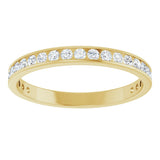14K Gold Round Natural Diamond Channel-Set Anniversary Band – 2.25 mm Stones (1 CTW) - Yellow Gold - view 3