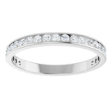 14K Gold Round Lab-Grown Diamond Channel-Set Anniversary Band – 2.25 mm Stones (1 CTW) - White Gold - view 3