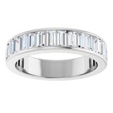 14K Gold Straight Baguette Lab-Grown Diamond Channel-Set Anniversary Band – 3x1.5 mm Stones - White Gold - view 3