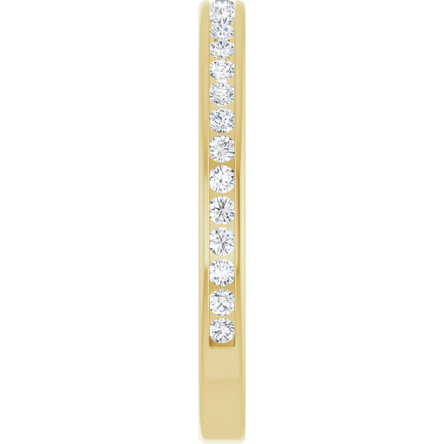 14K Gold Round Lab-Grown Diamond Channel-Set Anniversary Band – 1.5 mm Stones (1/2 CTW) - Yellow Gold - view 4
