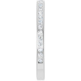14K Gold Round Lab-Grown Diamond Channel-Set Anniversary Band – 1.5 mm Stones (1/2 CTW) - White Gold - view 4