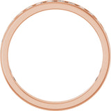 14K Gold Round Natural Diamond Channel-Set Anniversary Band – 2.5 mm Stones - Rose Gold - view 2