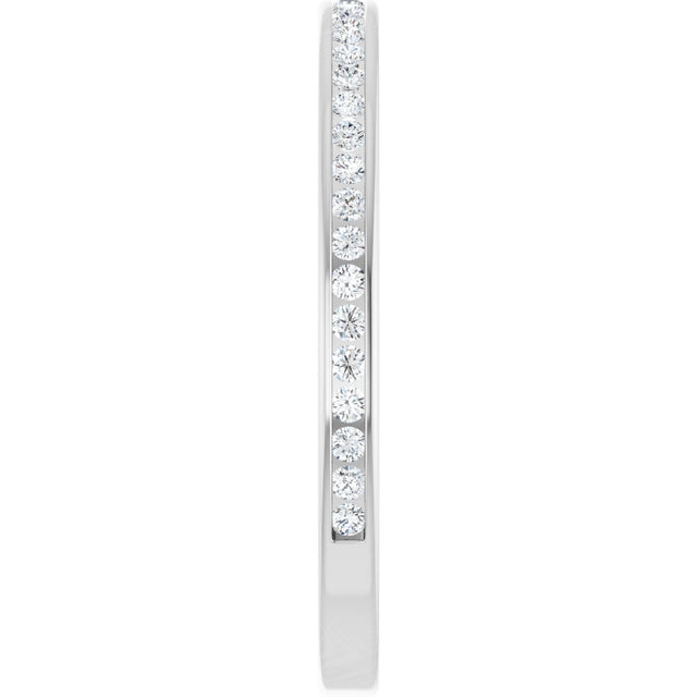 14K Gold Round Lab-Grown Diamond Channel-Set Anniversary Band – 1.5 mm Stones (1/2 CTW) - White Gold - view 4