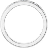 14K Gold Round Natural Diamond Channel-Set Anniversary Band – 2.25 mm Stones - White Gold - view 2