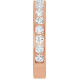 14K Gold Round Lab-Grown Diamond Channel-Set Anniversary Band – 2.25 mm Stones - Rose Gold - view 4