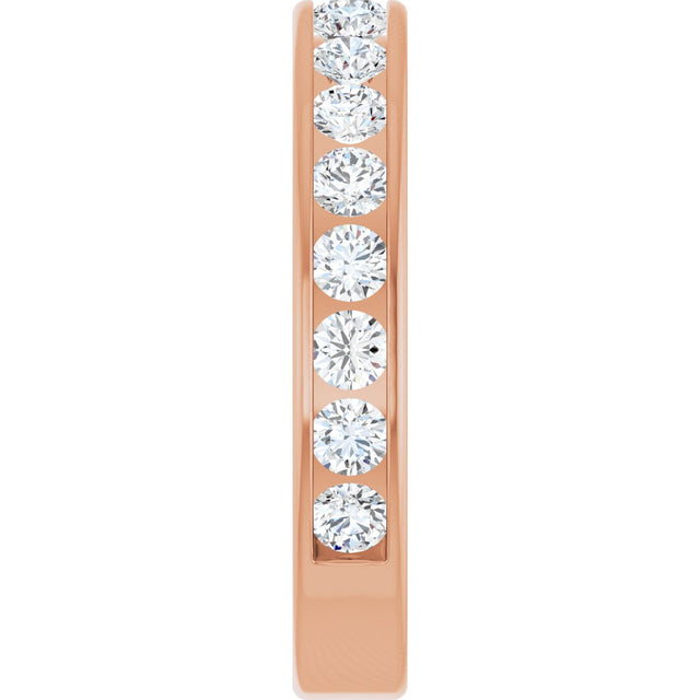 14K Gold Round Lab-Grown Diamond Channel-Set Anniversary Band – 2.25 mm Stones - Rose Gold - view 4