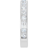 14K Gold Round Lab-Grown Diamond Channel-Set Anniversary Band – 2.25 mm Stones - White Gold - view 4
