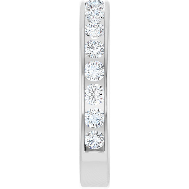 14K Gold Round Lab-Grown Diamond Channel-Set Anniversary Band – 2.25 mm Stones - White Gold - view 4