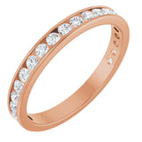 10K Gold Round Natural Diamond Channel-Set Anniversary Band – 3/4 CTW - Rose Gold