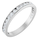 10K Gold Round Natural Diamond Channel-Set Anniversary Band – 7/8 CTW - White Gold