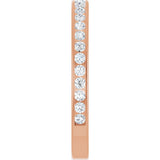 14K Gold Round Lab-Grown Diamond Channel-Set Anniversary Band – 2 mm Stones - Rose Gold - view 4