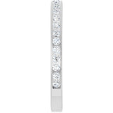 14K Gold Round Natural Diamond Channel-Set Anniversary Band – 2 mm Stones - White Gold - view 4