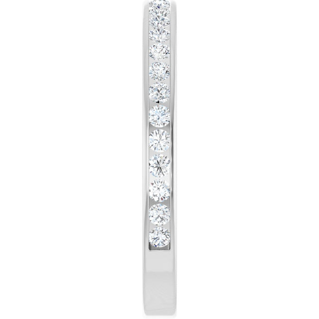 14K Gold Round Natural Diamond Channel-Set Anniversary Band – 2 mm Stones - White Gold - view 4