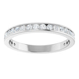 14K Gold Round Natural Diamond Channel-Set Anniversary Band – 2 mm Stones - White Gold - view 3