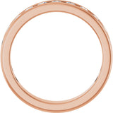 14K Gold Round Natural Diamond Channel-Set Anniversary Band – 2.25 mm Stones - Rose Gold - view 2