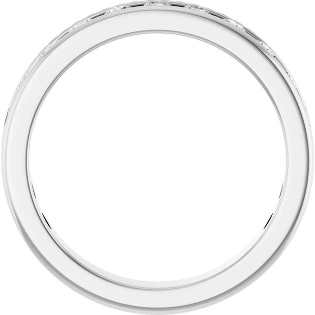 14K Gold Round Lab-Grown Diamond Channel-Set Anniversary Band – 2.25 mm Stones - White Gold - view 2
