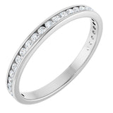 14K Gold Round Lab-Grown Diamond Channel-Set Anniversary Band – 1.5 mm Stones - White Gold
