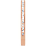14K Gold Round Lab-Grown Diamond Channel-Set Anniversary Band – 1.7 mm Stones - Rose Gold - view 4