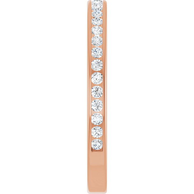 14K Gold Round Lab-Grown Diamond Channel-Set Anniversary Band – 1.7 mm Stones - Rose Gold - view 4