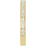 14K Gold Round Natural Diamond Channel-Set Anniversary Band – 1.5 mm Stones - Yellow Gold - view 4