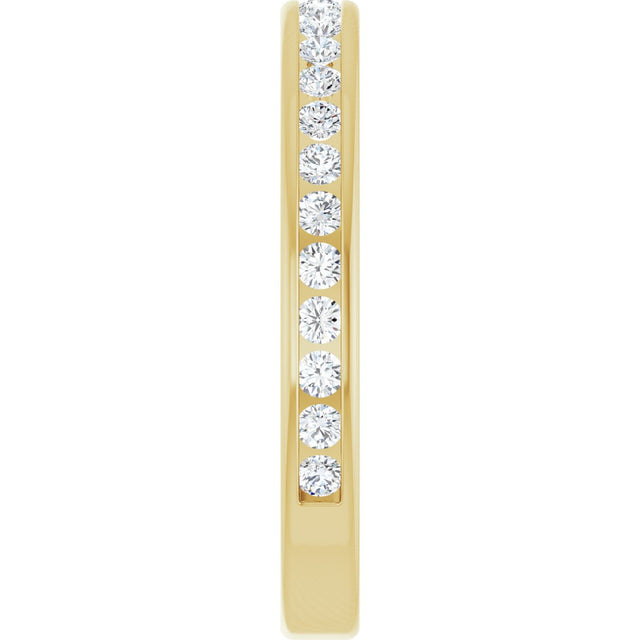 14K Gold Round Lab-Grown Diamond Channel-Set Anniversary Band – 1.5 mm Stones - Yellow Gold - view 4