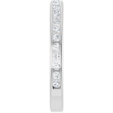 14K Gold Round Lab-Grown Diamond Channel-Set Anniversary Band – 1.5 mm Stones - White Gold - view 4