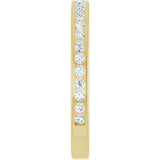 14K Gold Round Natural Diamond Channel-Set Anniversary Band – 1.5 mm Stones - Yellow Gold - view 4