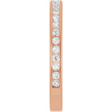 14K Gold Round Natural Diamond Channel-Set Anniversary Band – 1.5 mm Stones - Rose Gold - view 4