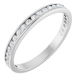 14K Gold Round Lab-Grown Diamond Channel-Set Anniversary Band – 1.5 mm Stones - White Gold