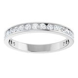 10K Gold Round Lab-Grown Diamond Channel-Set Anniversary Band – 2.25 mm Stones - White Gold - view 3