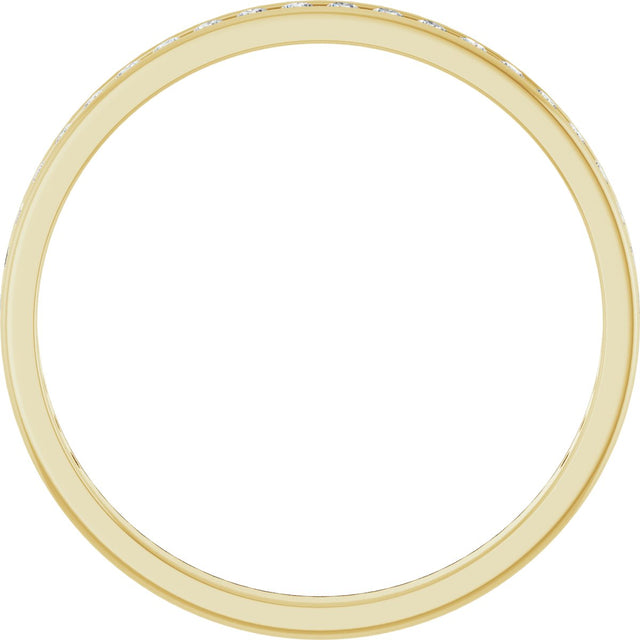 14K Gold Round Lab-Grown Diamond Channel-Set Anniversary Band – 2 mm Stones (7/8 CTW) - Yellow Gold - view 2