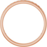 14K Gold Round Natural Diamond Channel-Set Anniversary Band – 1.5 mm Stones - Rose Gold - view 2