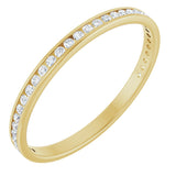14K Gold Round Natural Diamond Channel-Set Anniversary Band – 1.5 mm Stones (1/2 CTW) - Yellow Gold