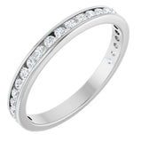 10K Gold Round Natural Diamond Channel-Set Anniversary Band – 3/8 CTW - White Gold