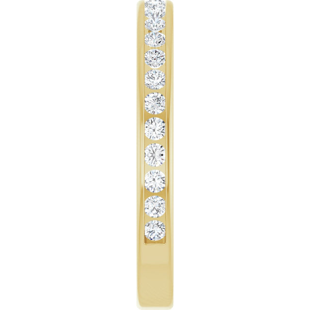 10K Gold Round Natural Diamond Channel-Set Anniversary Band – 1/2 CTW – Sizes 4-14.5 - Yellow Gold - view 4