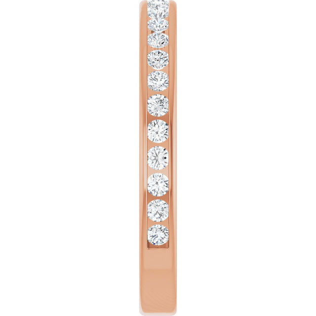 10K Gold Round Lab-Grown Diamond Channel-Set Anniversary Band – 1.7 mm Stones - Rose Gold - view 4