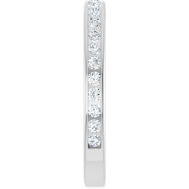 10K Gold Round Natural Diamond Channel-Set Anniversary Band – 1/2 CTW – Sizes 15-20 - White Gold - view 4