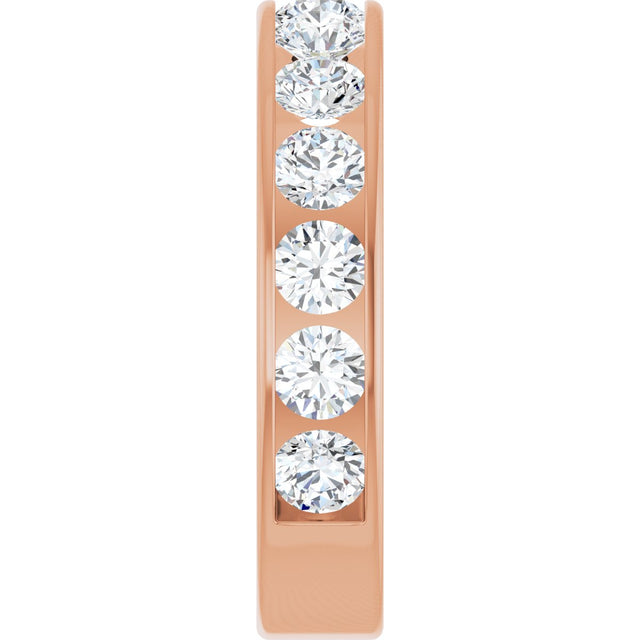 14K Gold Round Lab-Grown Diamond Channel-Set Anniversary Band – 3 mm Stones - Rose Gold - view 4
