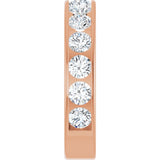 14K Gold Round Natural Diamond Channel-Set Anniversary Band – 3 mm Stones - Rose Gold - view 4